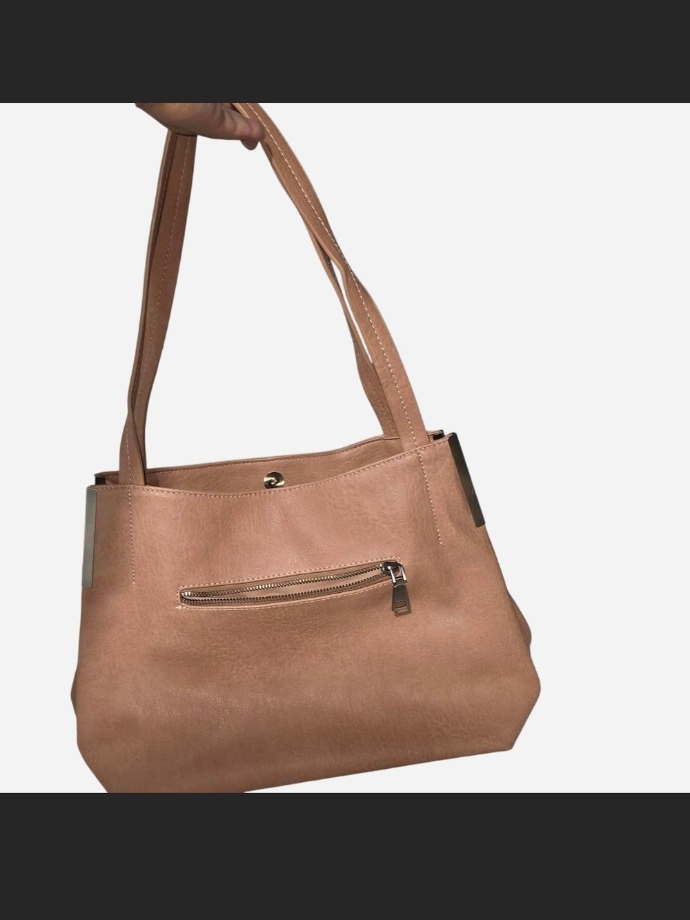 Madison West Classic Tan Leather Tote Bag - Everyday Carry - Picture 4 of 5